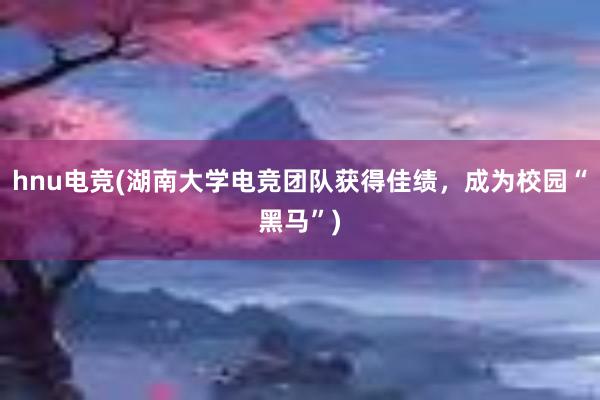 hnu电竞(湖南大学电竞团队获得佳绩，成为校园“黑马”)