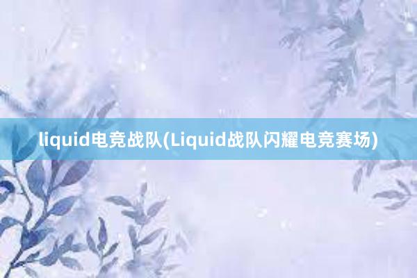 liquid电竞战队(Liquid战队闪耀电竞赛场)