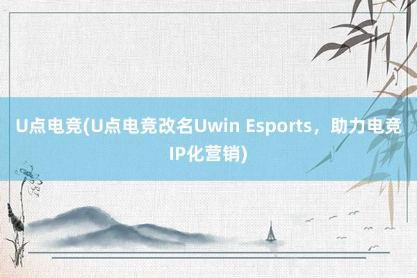 U点电竞(U点电竞改名Uwin Esports，助力电竞IP化营销)