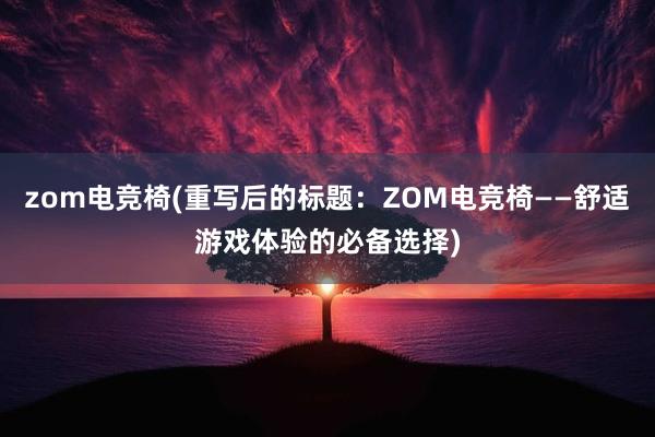 zom电竞椅(重写后的标题：ZOM电竞椅——舒适游戏体验的必备选择)