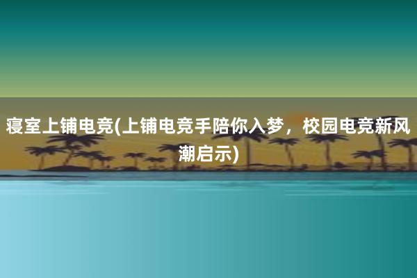 寝室上铺电竞(上铺电竞手陪你入梦，校园电竞新风潮启示)