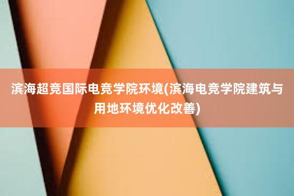 滨海超竞国际电竞学院环境(滨海电竞学院建筑与用地环境优化改善)