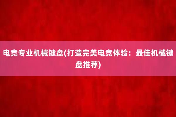 电竞专业机械键盘(打造完美电竞体验：最佳机械键盘推荐)