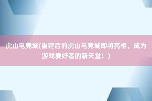 虎山电竞城(重建后的虎山电竞城即将亮相，成为游戏爱好者的新天堂！)