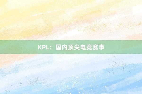 KPL：国内顶尖电竞赛事