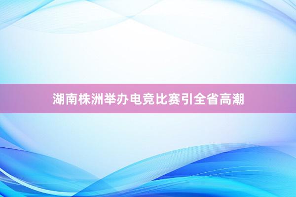 湖南株洲举办电竞比赛引全省高潮